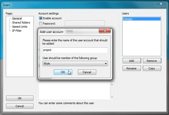 FileZilla là gì? Cách sử dụng FileZilla để trao đổi dữ liệu với hosting 51 3. Tạo user trên FileZilla Server
