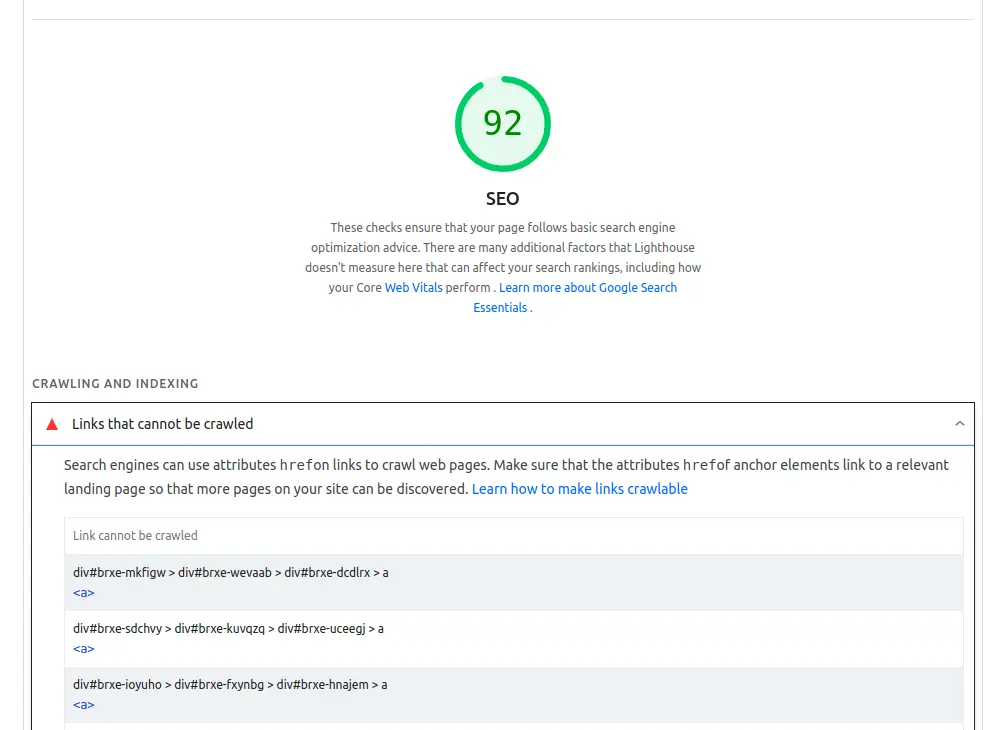 PageSpeed Insights là gì? 8 cách tối ưu PageSpeed Insights 48 Các kiểm tra phụ (SEO, Accessibility, Best Practices)