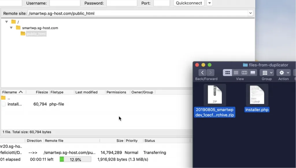 Hướng dẫn clone WordPress website bằng Duplicator 44 Upload file đã tải ở bước trên