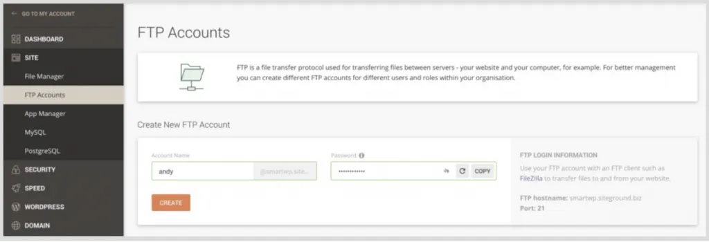 Hướng dẫn clone WordPress website bằng Duplicator 40 Truy cập FTP trong SiteGround