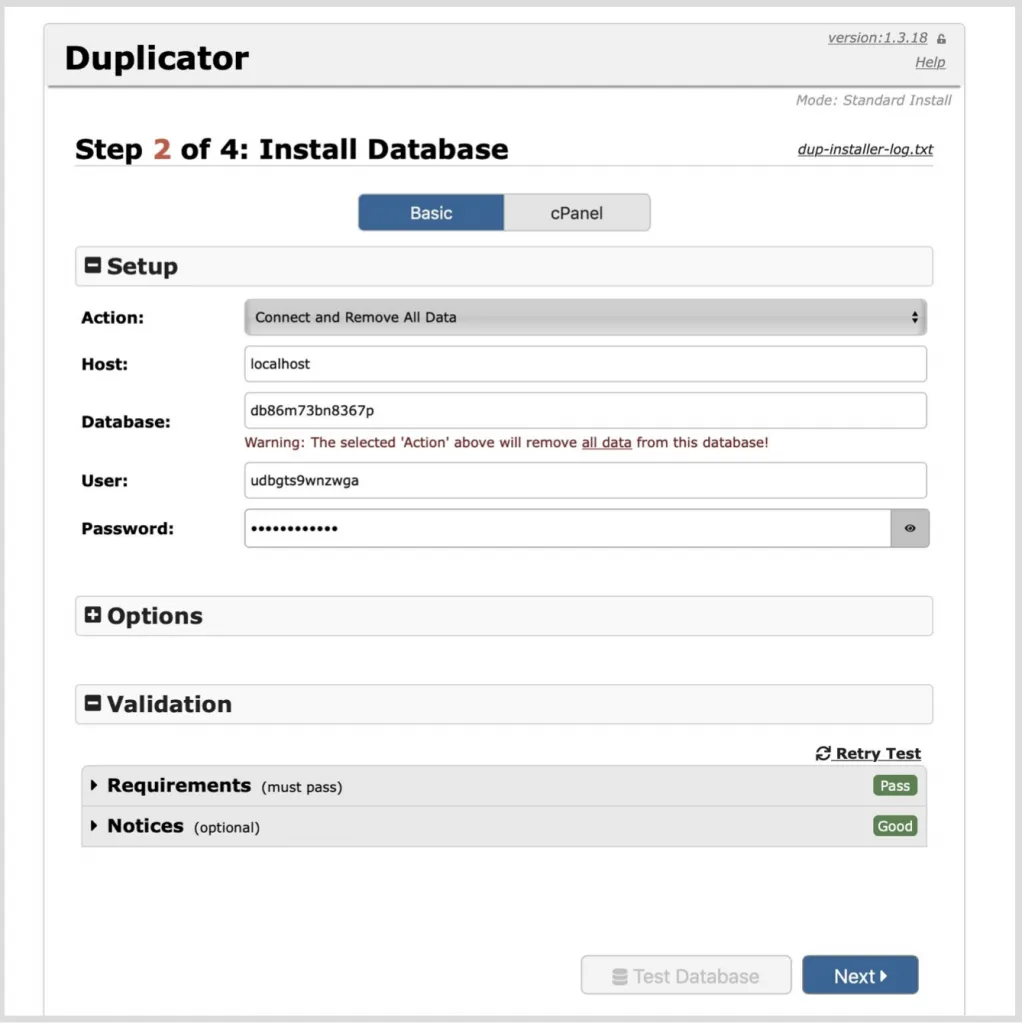 Hướng dẫn clone WordPress website bằng Duplicator 50 Chọn Next