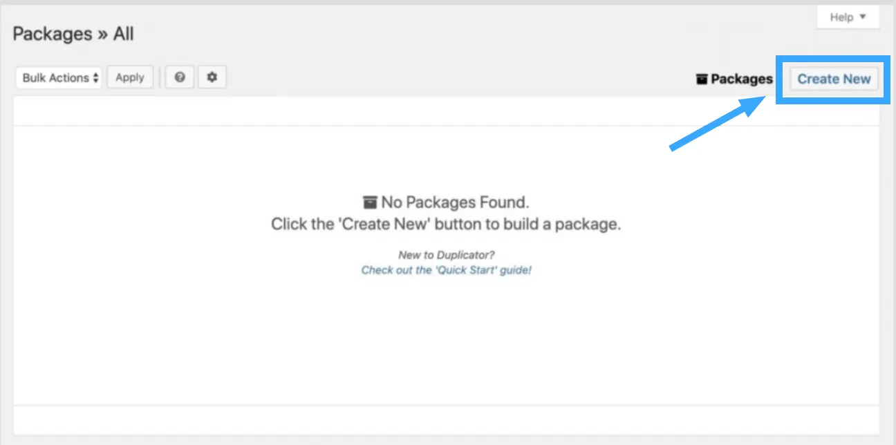 Hướng dẫn clone WordPress website bằng Duplicator 35 Chọn Create New