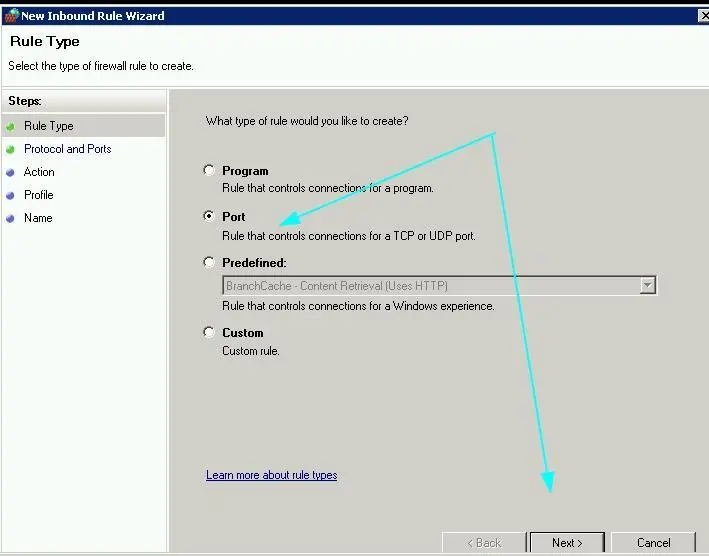Cách mở port trên firewall Windows server chi tiết nhất 22 Chọn mode Port