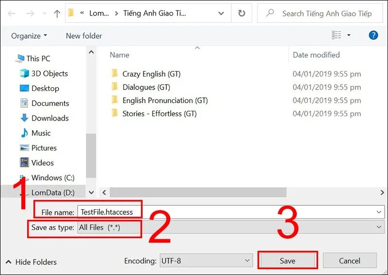 File .htaccess là gì? Hướng dẫn chỉnh sửa, cấu hình file .htaccess 22 Tạo file .htaccess bằng Notepad
