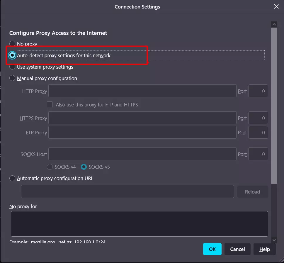 Sửa lỗi "your connection is not secure" trên FireFox đơn giản 54 bật auto proxy trên firefox