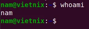 Lệnh whoami