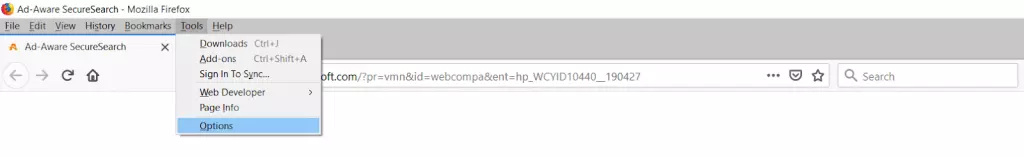 Sửa lỗi "your connection is not secure" trên FireFox đơn giản 52 truy cập option