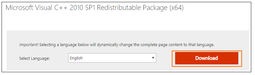 tải Microsoft Visual C++ 2010 Redistributable