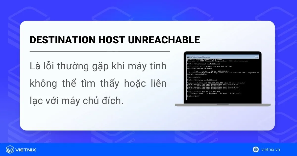 Lỗi Destination host unreachable là gì? Nguyên nhân và cách khắc phục hiệu quả 10 Lỗi destination host unreachable là gì?