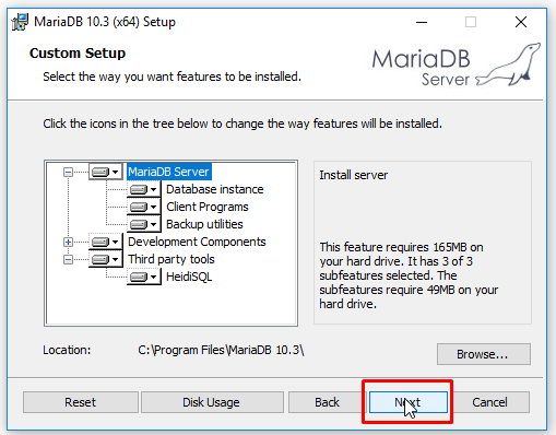 cai dat mariadb tren windows 4