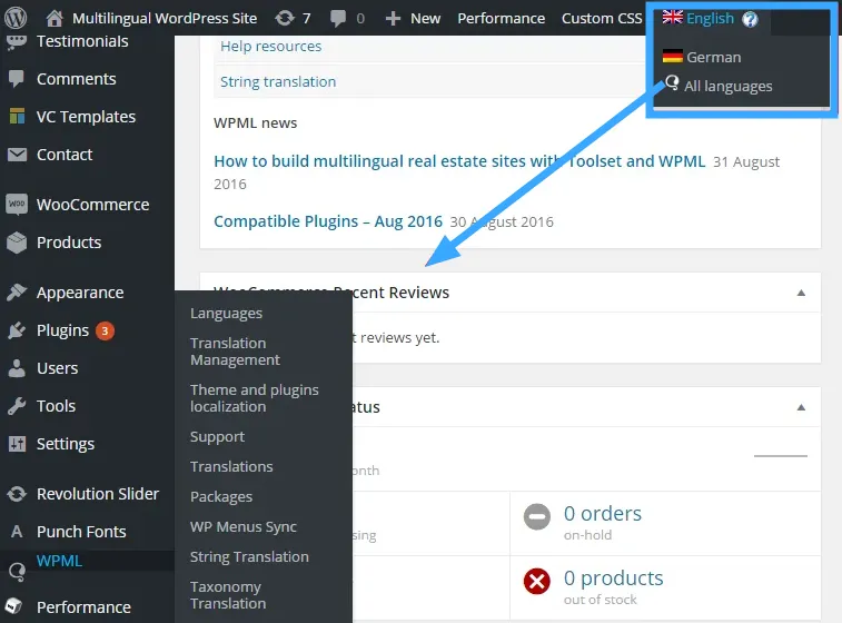 WPML là gì? Cách tạo một Website đa ngôn ngữ với WPML 43 Cài đặt thành công WPML