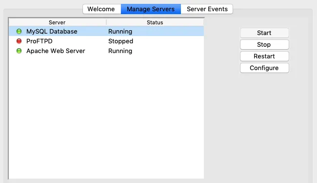 Khởi động Apache và MySQL trong control panel của XAMPP 