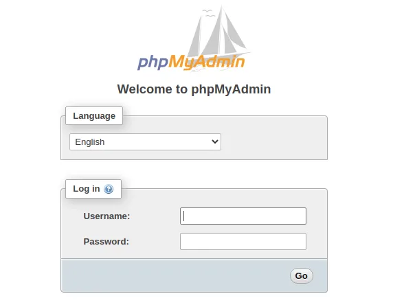 Đăng nhập phpMyAdmin