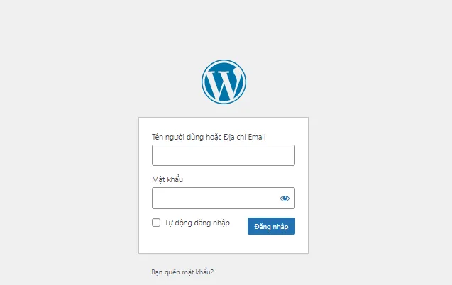 Trang login website WordPress