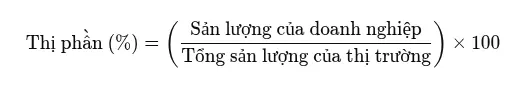 Thị phần là gì? Cách tính thị phần chính xác cho doanh nghiệp 27 Cách tính thị phần theo số lượng sản phẩm bán
