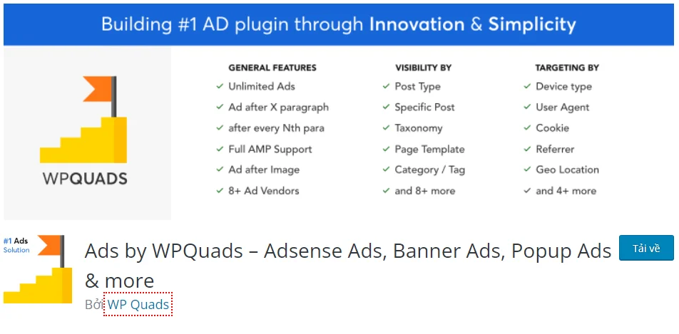 Top 10+ plugin chèn quảng cáo cho WordPress tốt nhất hiện nay 16 AdSense Plugin WP Quads