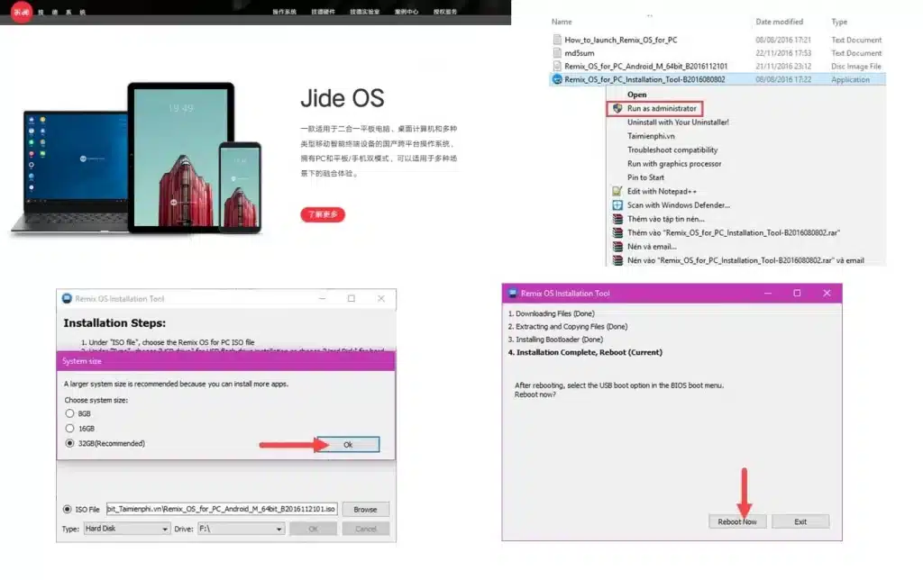 Remix OS là gì? Có nên sử dụng Remix OS không? 9 cai dat Remix OS