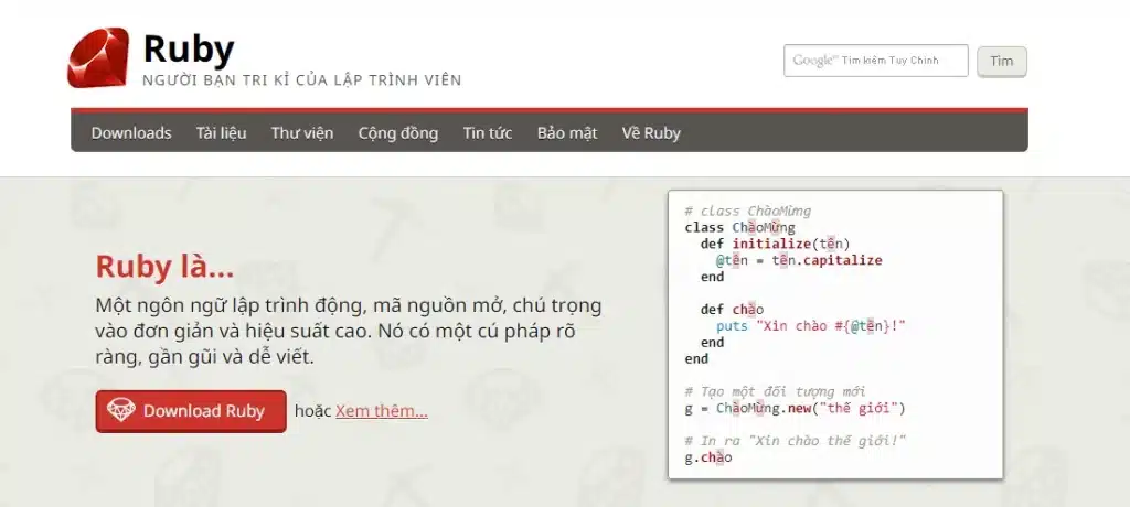 Ngôn ngữ lập trình Ruby là gì?