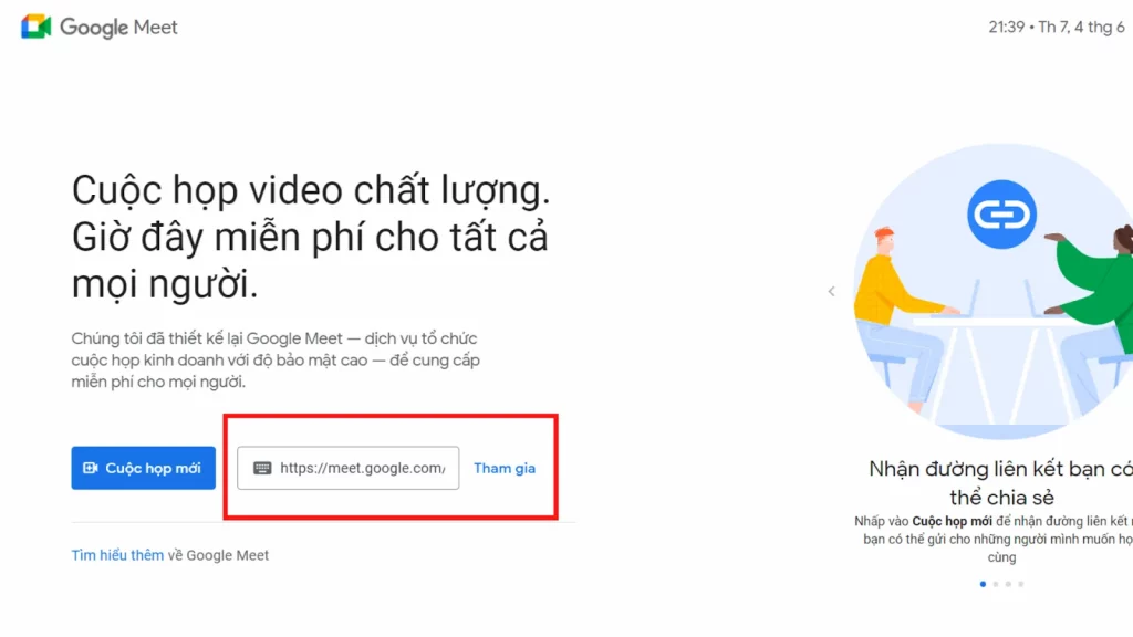 tham gia google meet