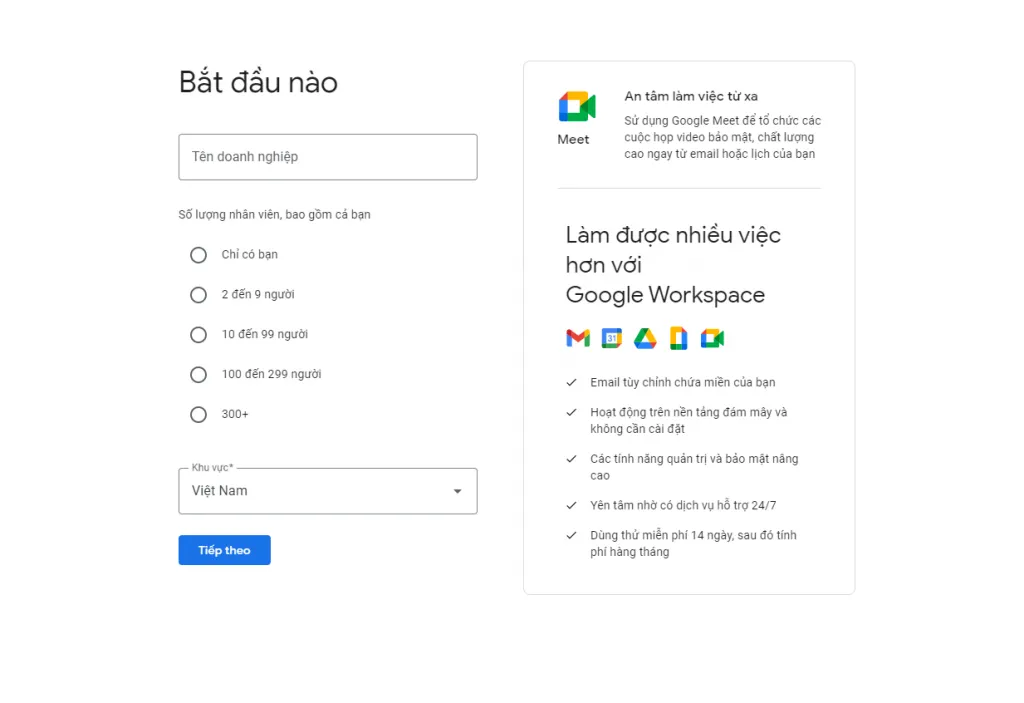 Dùng thử dịch vụ email tên miền miễn phí của Google