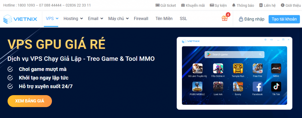 Dịch vụ VPS GPU của Vietnix