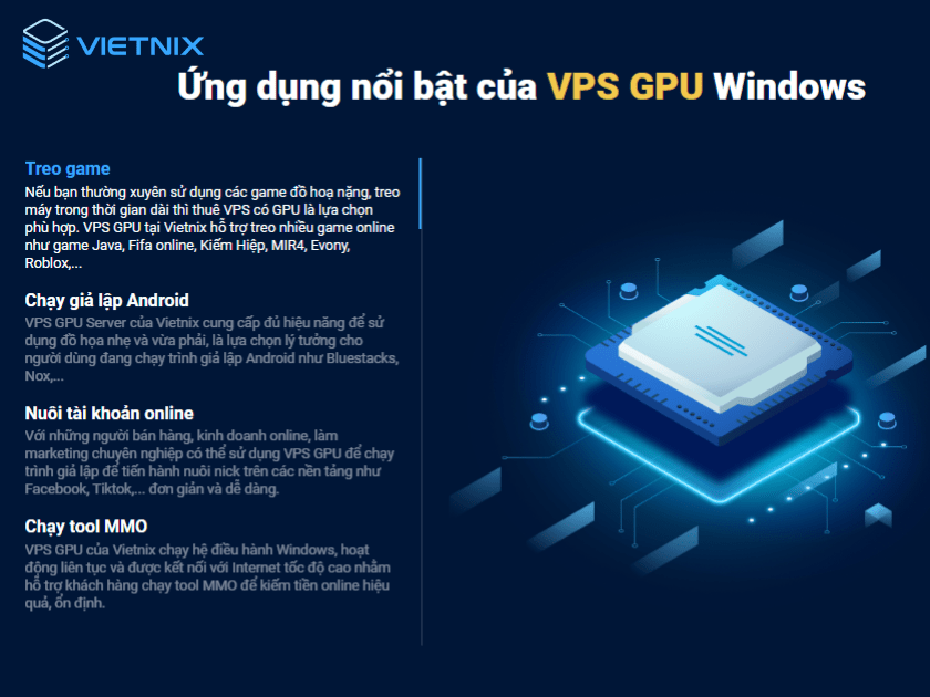 Ứng dụng nổi bật của VPS GPU tại Vietnix