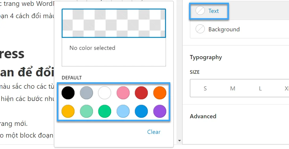 Cách đổi màu chữ trong WordPress