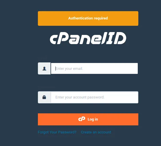 Đăng nhập tài khoản quản trị cPanel