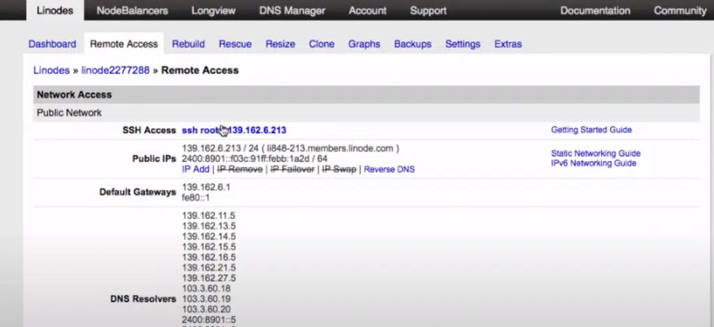 VPS Linode là gì? Hướng dẫn tạo VPS Linode đơn giản và nhanh chóng 36 Remote Access - Quản lý IP, Network