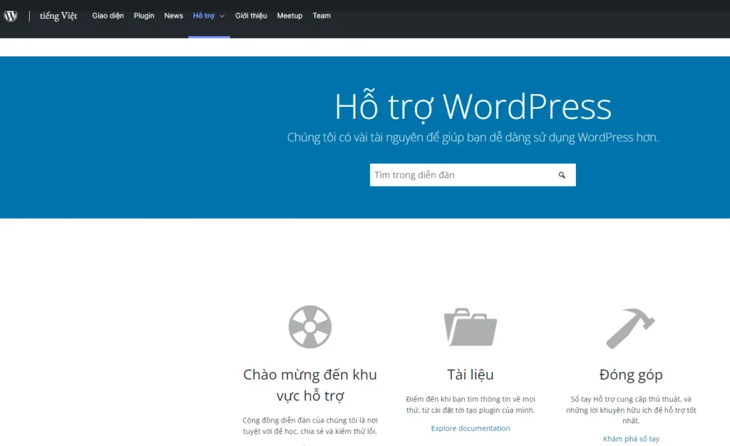 vi.wordpress.org - tài liệu thiết kế web bằng wordpress cơ bản