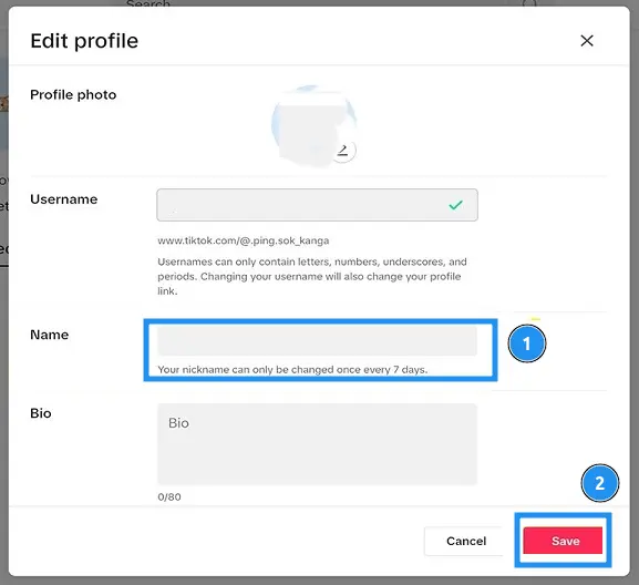 Save lại tên sau khi thay đổi