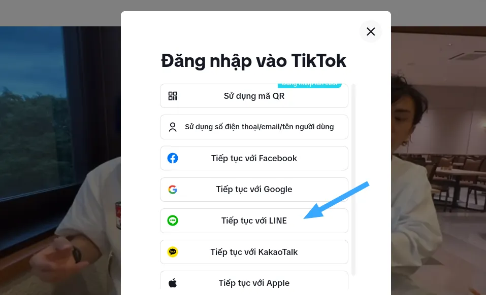 Cách đăng ký và đăng nhập TikTok trên máy tính, điện thoại đơn giản nhất 36 Đăng nhập TikTok bằng LINE