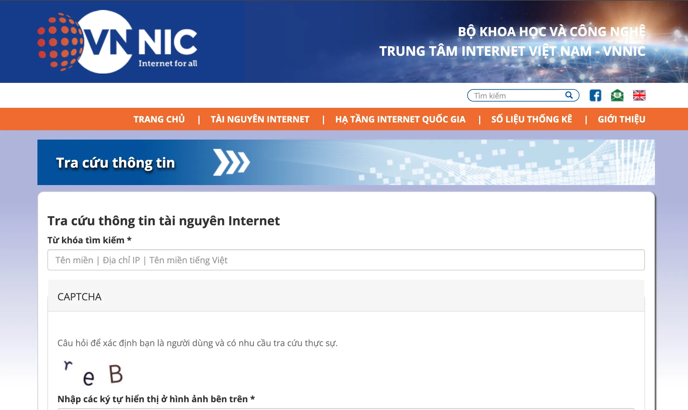 Tra cứu tên miền VNNIC