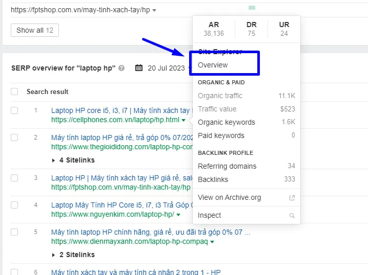 SERP Analysis là gì? Cách phân tích SERP hiệu quả 71 Chọn Overview