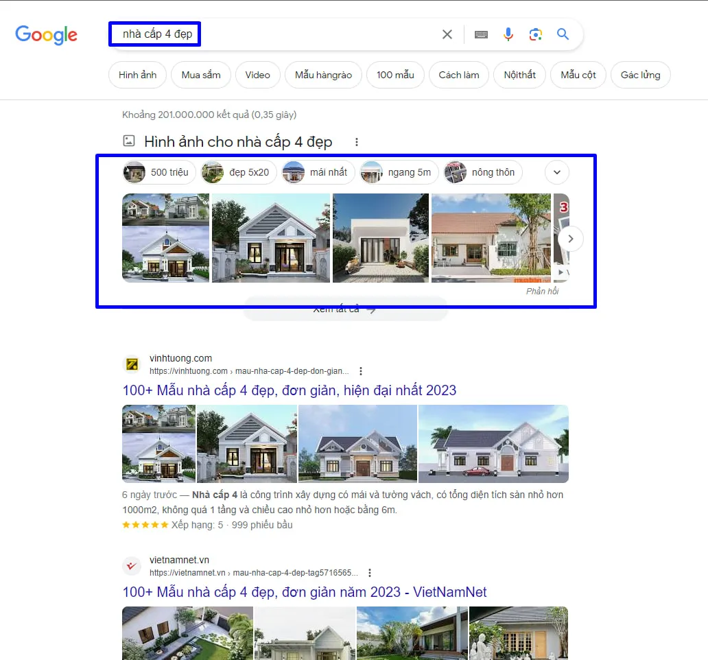 SERP Analysis là gì? Cách phân tích SERP hiệu quả 60 Intent của từ khóa: "Nhà cấp 4 đẹp"