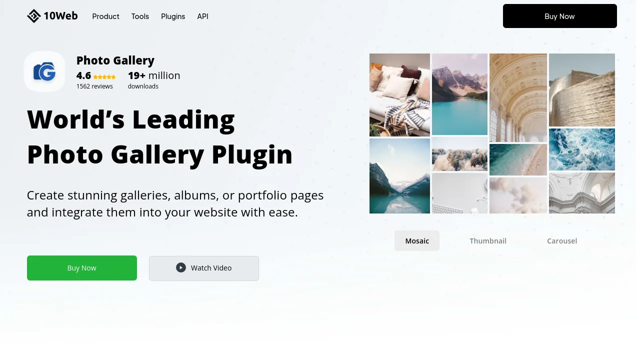 Tổng hợp và so sánh 9 Plugin Gallery WordPress tốt nhất 39 plugin Photo Gallery By 10Web