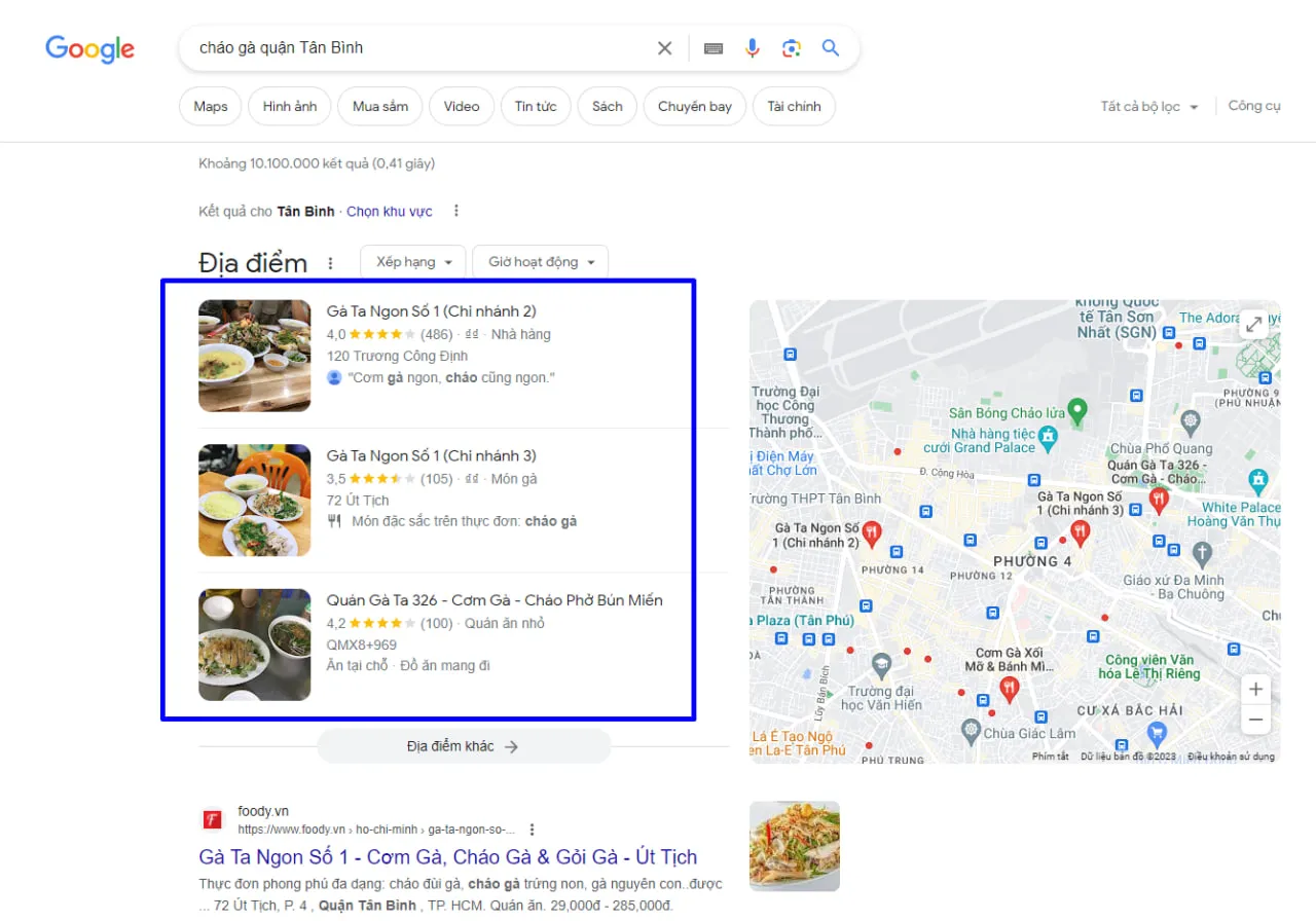 SERP Analysis là gì? Cách phân tích SERP hiệu quả 56 Ý định tìm kiếm của từ khóa: "Cháo gà quận Tân Bình"