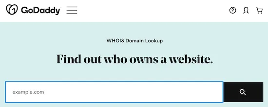 3 cách để tìm chủ sở hữu thực sự của tên miền siêu dễ và nhanh chóng 17 GoDaddy WHOIS Domain Lookup