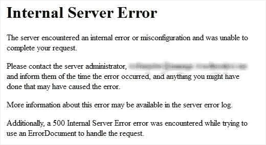 Lỗi Internal Server Error