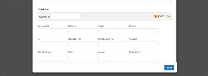 Cách tạo food blog bằng WordPress đơn giản 50 Có thể đăng ký một tài khoản Nutrifox hoặc bạn có thể nhập thông thủ công