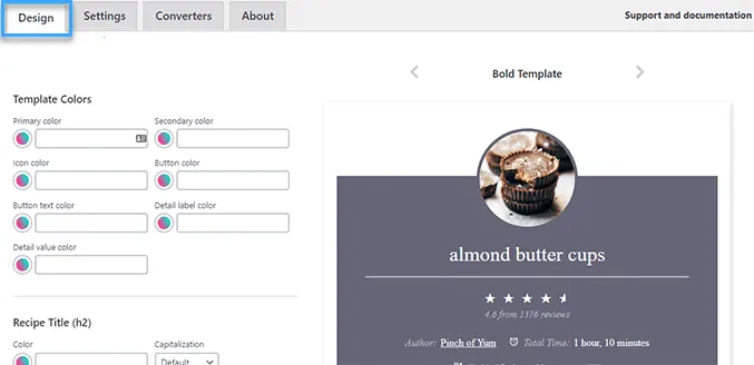 Cách tạo food blog bằng WordPress đơn giản 52 Truy cập Settings chọn Tasty Recipes và chuyển sang tab Design