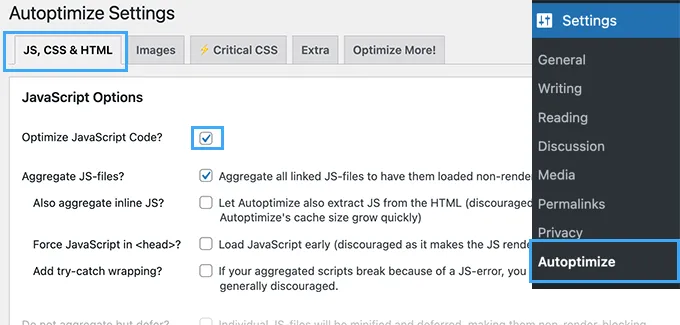 Hướng dẫn 3 cách giảm dung lượng, tối ưu file css/javascript trong WordPress 15 Tự động hóa các tùy chọn JavaScript
