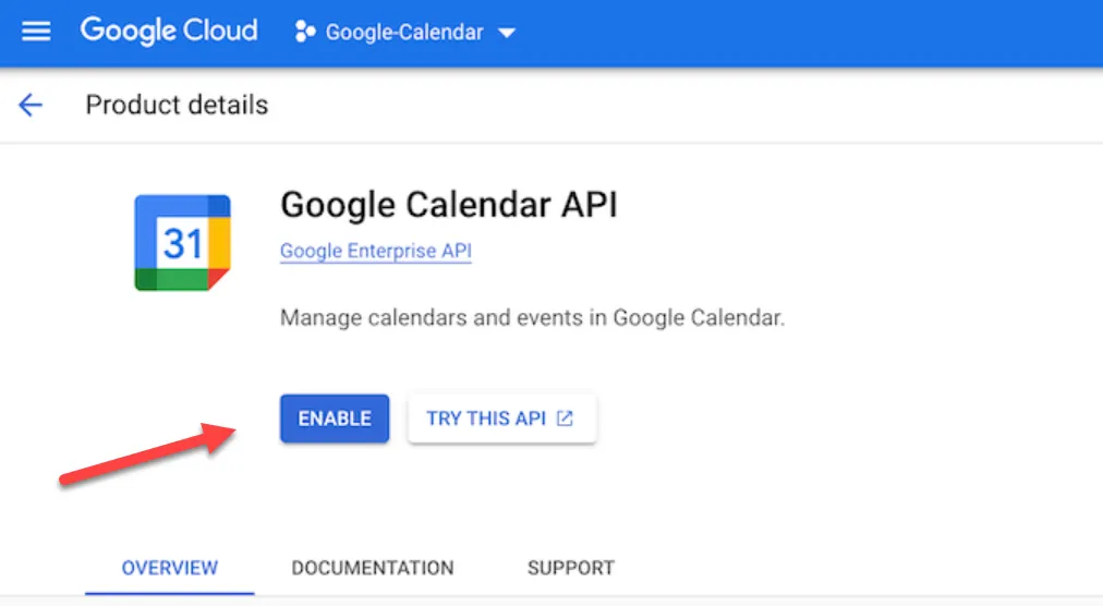 Cách thêm Google Calendar vào WordPress 42 Mở Google Calendar API