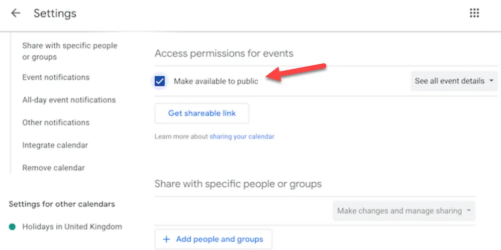 Cách thêm Google Calendar vào WordPress 53 làm cho Google Calendar ở chế độ công khai
