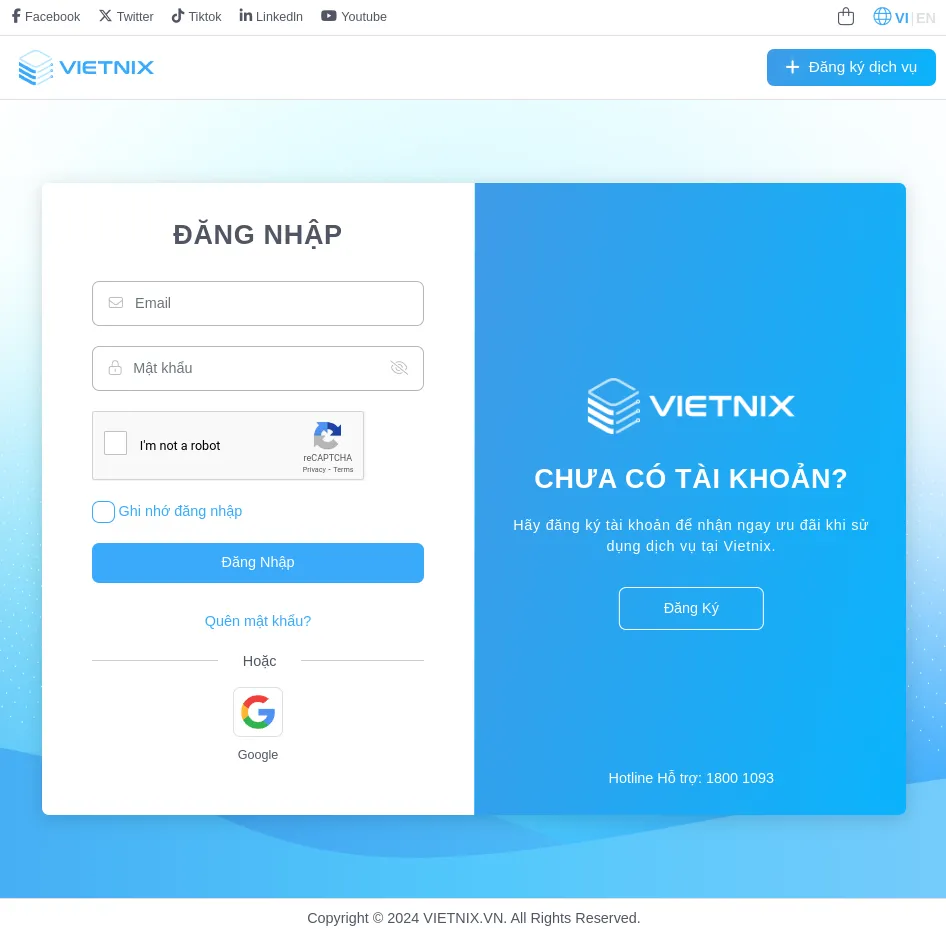 Đăng nhập vào quản trị hosting