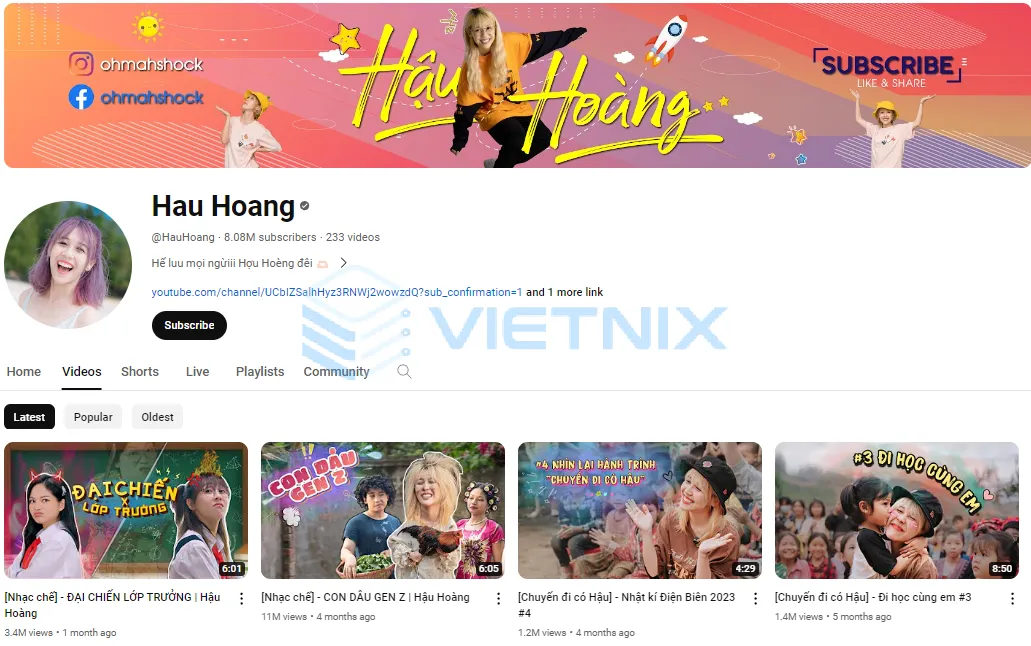 Hậu Hoàng là một trong những YouTuber có nội dung chất lượng