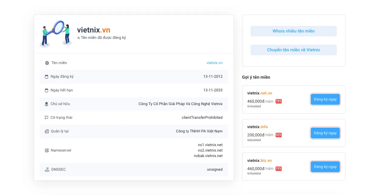Công cụ WHOIS (Vietnix)