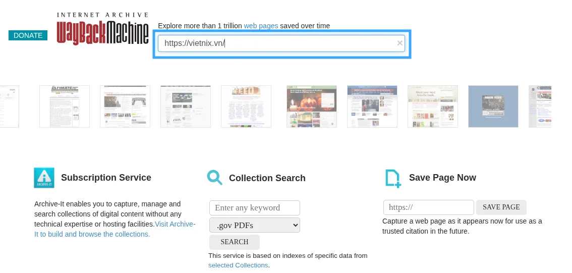 Internet Archive's Wayback Machine
