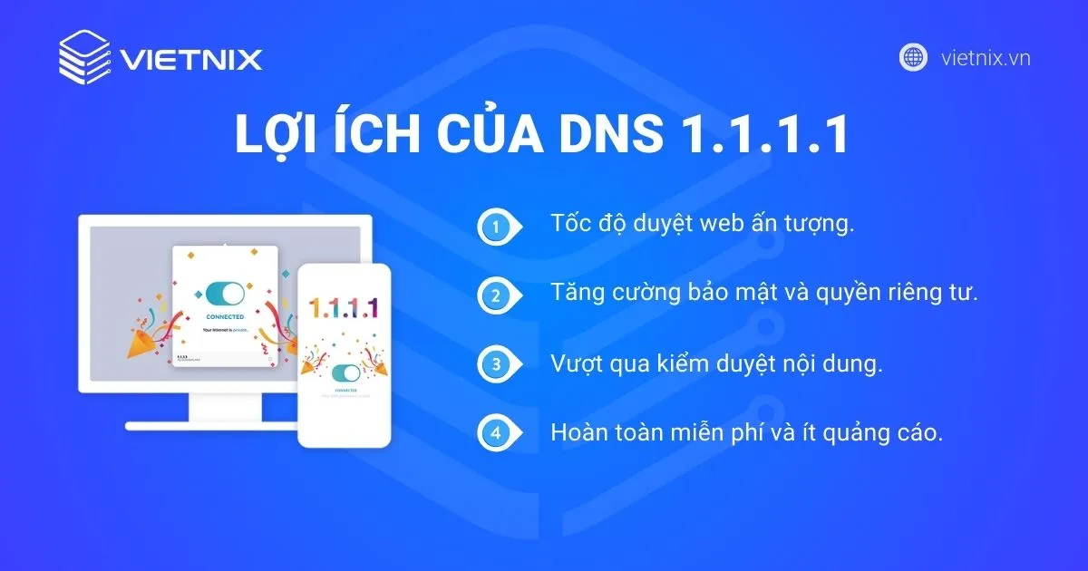 DNS 1.1.1.1 là gì? Cách cài đặt và thay đổi DNS mặc định sang DNS 1.1.1.1 37 Lợi ích vượt trội khi sử dụng DNS 1.1.1.1
