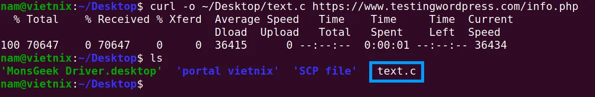 cURL là gì? Các lệnh cần biết trong cURL Linux 14 luu vao file co ten san